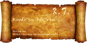 Kovács Tíria névjegykártya